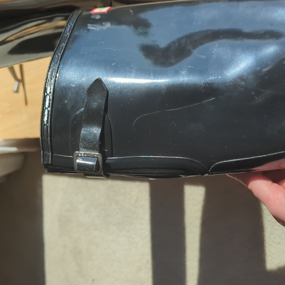 Tall Hunter Glossy Black Rain Boots - Picture 2 of 4